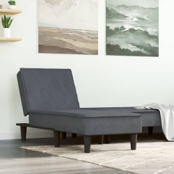 vidaXL Chaiselongue Dunkelgrau Samt