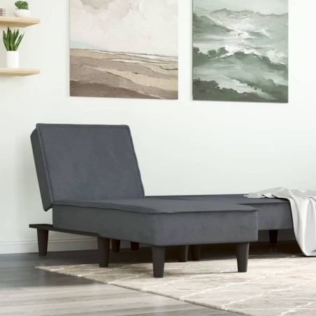 vidaXL Chaiselongue Dunkelgrau Samt