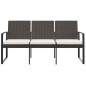 vidaXL Gartenbank 3-Sitzer mit Kissen Braun PP-Rattan vidaXL Gartenbank 3-Sitzer mit Kissen Braun PP-Rattan