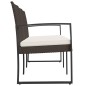 vidaXL Gartenbank 3-Sitzer mit Kissen Braun PP-Rattan vidaXL Gartenbank 3-Sitzer mit Kissen Braun PP-Rattan