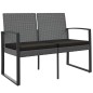 vidaXL Gartenbank 2-Sitzer mit Kissen Dunkelgrau PP-Rattan vidaXL Gartenbank 2-Sitzer mit Kissen Dunkelgrau PP-Rattan