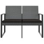 vidaXL Gartenbank 2-Sitzer mit Kissen Dunkelgrau PP-Rattan vidaXL Gartenbank 2-Sitzer mit Kissen Dunkelgrau PP-Rattan