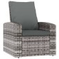 vidaXL Gartensessel Verstellbar mit Kissen Grau Poly Rattan vidaXL Gartensessel Verstellbar mit Kissen Grau Poly Rattan