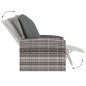 vidaXL Gartensessel Verstellbar mit Kissen Grau Poly Rattan vidaXL Gartensessel Verstellbar mit Kissen Grau Poly Rattan