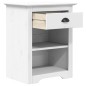 vidaXL Nachttisch BODO Weiß 53x38,5x67 cm Massivholz Kiefer vidaXL Nachttisch BODO Weiß 53x38,5x67 cm Massivholz Kiefer