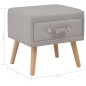 vidaXL Nachttisch Grau 40 x 35 x 40 Stoff vidaXL Nachttisch Grau 40 x 35 x 40 Stoff