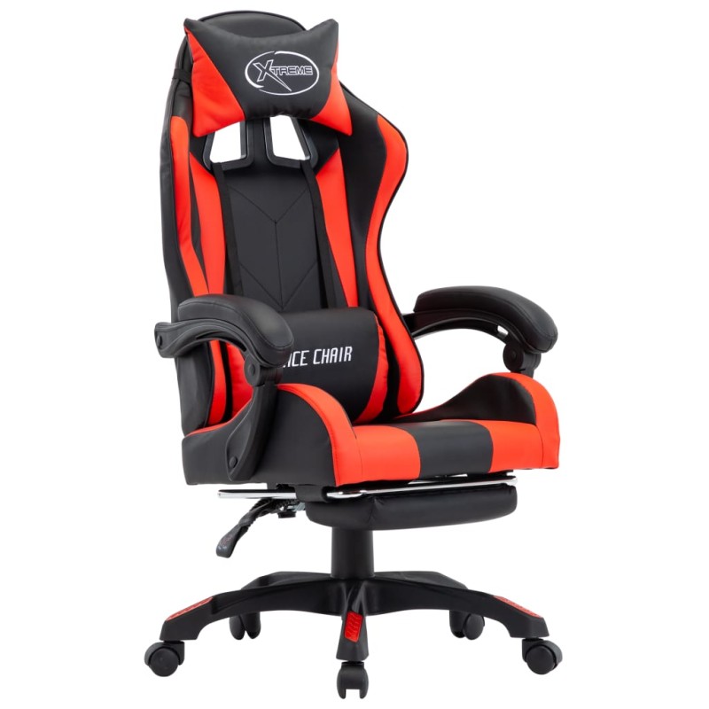 vidaXL Gaming-Stuhl mit Fußstütze Rot und Schwarz Kunstleder vidaXL Gaming-Stuhl mit Fußstütze Rot und Schwarz Kunstleder