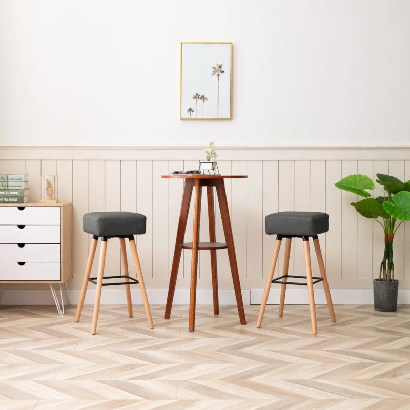 vidaXL Barhocker 2 Stk. Dunkelgrau Stoff vidaXL Barhocker 2 Stk. Dunkelgrau Stoff