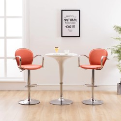 vidaXL Barhocker mit Armlehne 2 Stk. Orange Kunstleder 