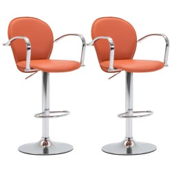 vidaXL Barhocker mit Armlehne 2 Stk. Orange Kunstleder 