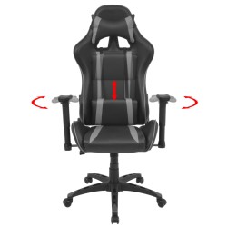 vidaXL Neigbarer Racing-Bürostuhl Kunstleder Grau