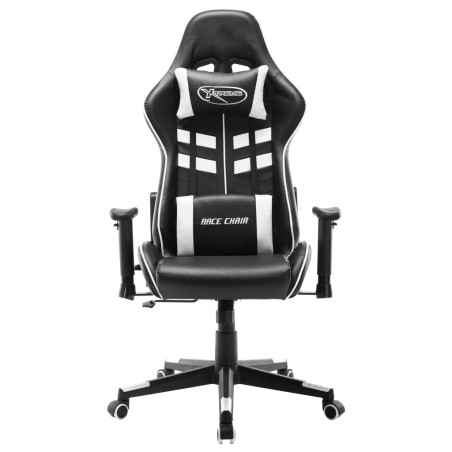 vidaXL Gaming-Stuhl Schwarz und Weiß Kunstleder