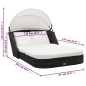 vidaXL Sonnenliege mit Dach Poly Rattan Schwarz vidaXL Sonnenliege mit Dach Poly Rattan Schwarz
