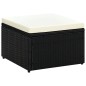 vidaXL Hocker mit Kissen Poly Rattan 53×53×30 cm Schwarz vidaXL Hocker mit Kissen Poly Rattan 53×53×30 cm Schwarz