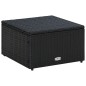 vidaXL Hocker mit Kissen Poly Rattan 53×53×30 cm Schwarz vidaXL Hocker mit Kissen Poly Rattan 53×53×30 cm Schwarz