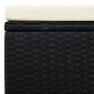 vidaXL Hocker mit Kissen Poly Rattan 53×53×30 cm Schwarz vidaXL Hocker mit Kissen Poly Rattan 53×53×30 cm Schwarz