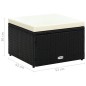 vidaXL Hocker mit Kissen Poly Rattan 53×53×30 cm Schwarz vidaXL Hocker mit Kissen Poly Rattan 53×53×30 cm Schwarz
