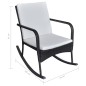 vidaXL Garten-Schaukelstuhl Schwarz Poly Rattan vidaXL Garten-Schaukelstuhl Schwarz Poly Rattan