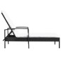 vidaXL Sonnenliege mit Auflage Poly Rattan Schwarz vidaXL Sonnenliege mit Auflage Poly Rattan Schwarz