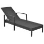 vidaXL Sonnenliege mit Auflage Poly Rattan Schwarz vidaXL Sonnenliege mit Auflage Poly Rattan Schwarz