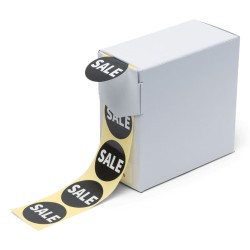 rillprint Rabatt-Aufkleber Sale 250 Stk. x 5 Rollen Schwarz und Weiß
