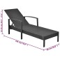vidaXL Sonnenliege mit Auflage Poly Rattan Schwarz vidaXL Sonnenliege mit Auflage Poly Rattan Schwarz