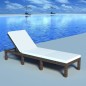 vidaXL Sonnenliege mit Auflage Poly Rattan Braun vidaXL Sonnenliege mit Auflage Poly Rattan Braun