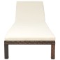 vidaXL Sonnenliege mit Auflage Poly Rattan Braun vidaXL Sonnenliege mit Auflage Poly Rattan Braun
