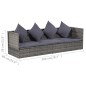 vidaXL Garten-Sofabett 200x60 cm Poly Rattan Grau vidaXL Garten-Sofabett 200x60 cm Poly Rattan Grau