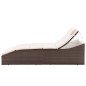vidaXL Sonnenliege mit Polsterauflage Poly Rattan Braun vidaXL Sonnenliege mit Polsterauflage Poly Rattan Braun