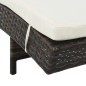 vidaXL Sonnenliege mit Rollen und Auflage Poly Rattan Braun vidaXL Sonnenliege mit Rollen und Auflage Poly Rattan Braun