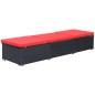 vidaXL Sonnenliege mit Auflage Poly Rattan Schwarz vidaXL Sonnenliege mit Auflage Poly Rattan Schwarz