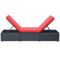 vidaXL Sonnenliege mit Auflage Poly Rattan Schwarz vidaXL Sonnenliege mit Auflage Poly Rattan Schwarz