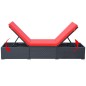 vidaXL Sonnenliege mit Auflage Poly Rattan Schwarz vidaXL Sonnenliege mit Auflage Poly Rattan Schwarz