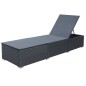 vidaXL Sonnenliege mit Auflage Poly Rattan Schwarz vidaXL Sonnenliege mit Auflage Poly Rattan Schwarz