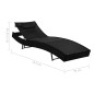vidaXL Sonnenliege mit Kissen Poly-Rattan Schwarz vidaXL Sonnenliege mit Kissen Poly-Rattan Schwarz