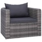 vidaXL Gartenstuhl mit Polster und Kissen Poly Rattan Grau vidaXL Gartenstuhl mit Polster und Kissen Poly Rattan Grau