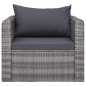 vidaXL Gartenstuhl mit Polster und Kissen Poly Rattan Grau vidaXL Gartenstuhl mit Polster und Kissen Poly Rattan Grau