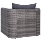 vidaXL Gartenstuhl mit Polster und Kissen Poly Rattan Grau vidaXL Gartenstuhl mit Polster und Kissen Poly Rattan Grau