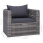 vidaXL Gartenstuhl mit Polster und Kissen Poly Rattan Grau vidaXL Gartenstuhl mit Polster und Kissen Poly Rattan Grau