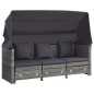 vidaXL Ausziehbares 3-Sitzer-Schlafsofa mit Dach Poly Rattan Grau vidaXL Ausziehbares 3-Sitzer-Schlafsofa mit Dach Poly Rattan Grau