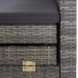 vidaXL Ausziehbares 3-Sitzer-Schlafsofa mit Dach Poly Rattan Grau vidaXL Ausziehbares 3-Sitzer-Schlafsofa mit Dach Poly Rattan Grau
