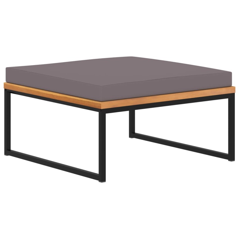 vidaXL Fußablage mit Auflage 66×66×36 cm Akazien Massivholz Dunkelgrau vidaXL Fußablage mit Auflage 66×66×36 cm Akazien Massivholz Dunkelgrau