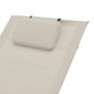 vidaXL Sonnenliege mit Auflage Creme Textilene vidaXL Sonnenliege mit Auflage Creme Textilene