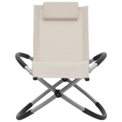 vidaXL Kinder-Sonnenliege Stahl Creme