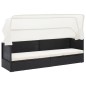 vidaXL Gartensofa mit Sonnendach Schwarz Poly Rattan vidaXL Gartensofa mit Sonnendach Schwarz Poly Rattan