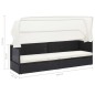 vidaXL Gartensofa mit Sonnendach Schwarz Poly Rattan vidaXL Gartensofa mit Sonnendach Schwarz Poly Rattan