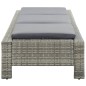vidaXL Sonnenliege mit Auflage Grau Poly Rattan vidaXL Sonnenliege mit Auflage Grau Poly Rattan