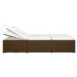vidaXL Sonnenliege mit Auflage Poly Rattan Braun vidaXL Sonnenliege mit Auflage Poly Rattan Braun