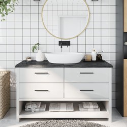 Waschtischplatte Dunkelgrau 140x60x4 cm Massivholz Behandelt